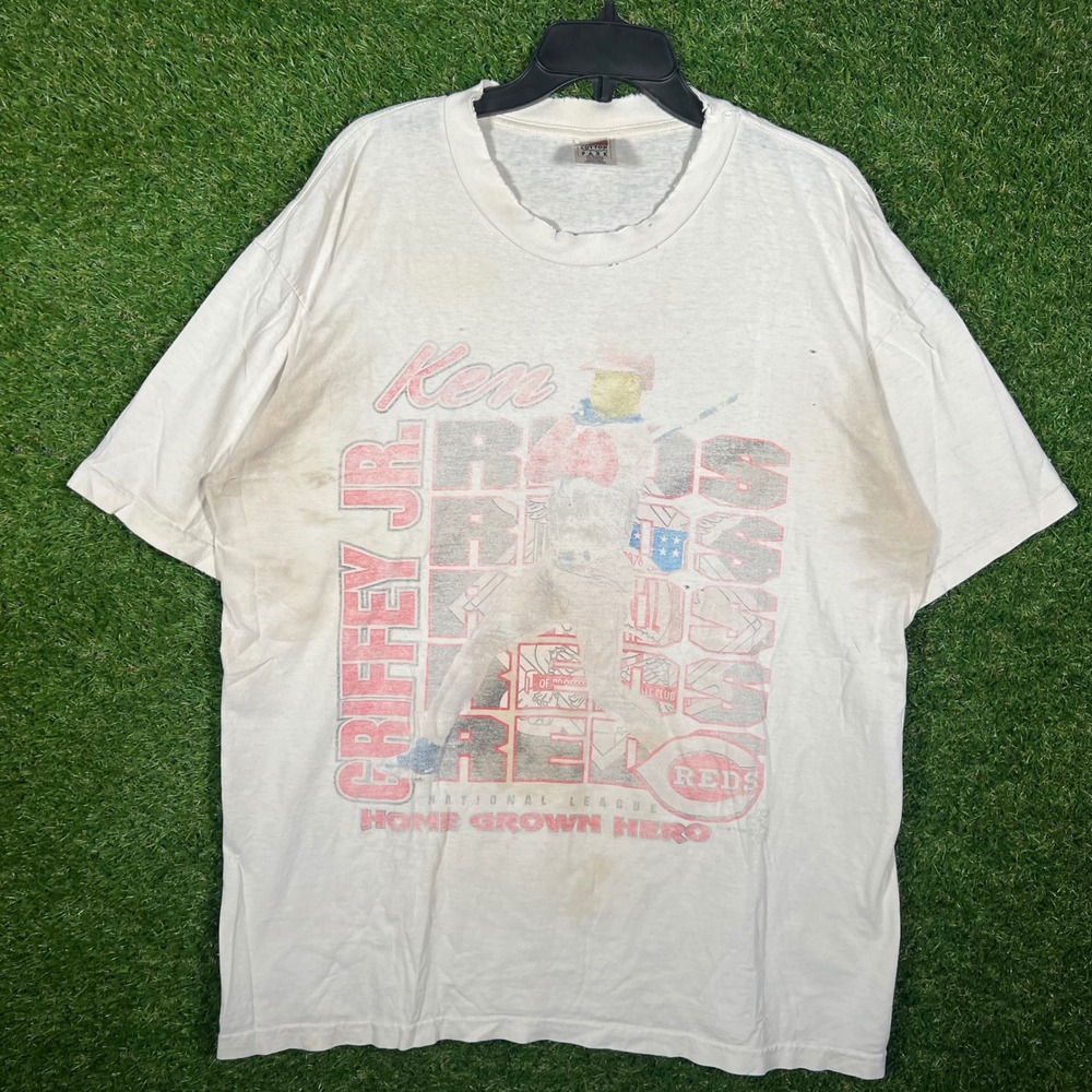 Vintage Ken Griffey Jr Cincinnati Reds T Shirt XL‎ Cotton Park Home Grown Hero